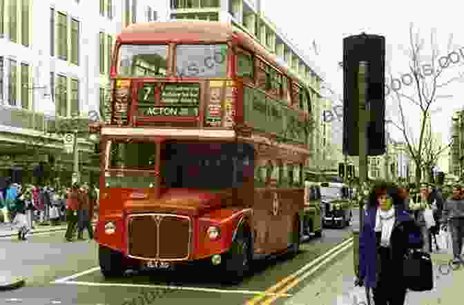 A Classic Routemaster Bus Navigating The Streets Of London In The 1970s. London Routemasters In The Late 1970s And Early 1980s