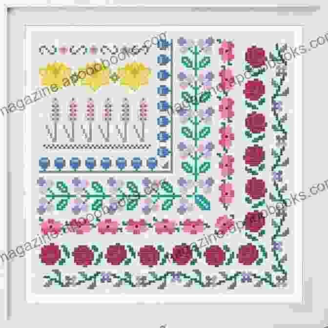 A Close Up Of A Beautifully Stitched Cross Stitch Pattern Featuring A Vibrant Floral Arrangement The World Of Cross Stitching : 116 Easy To Use