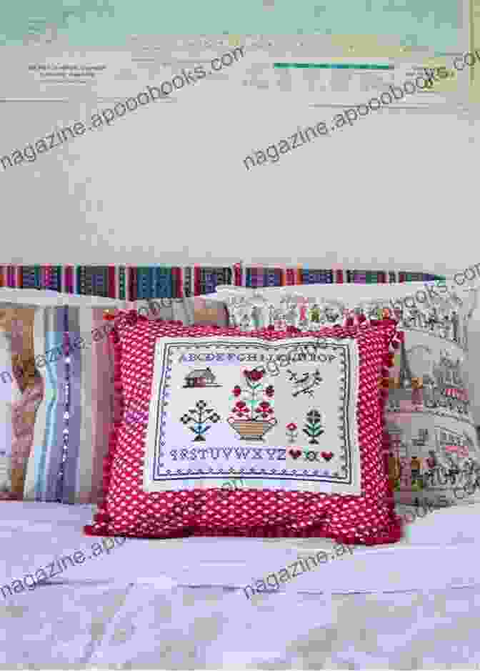 A Cozy Living Room Featuring A Variety Of Cross Stitched Cushions And Wall Art The World Of Cross Stitching : 116 Easy To Use