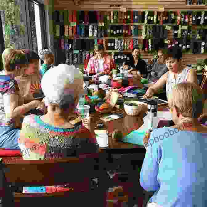 A Group Of Knitters Gathered Around A Table, Sharing Laughter, Stories, And Their Passion For Latvian Knitting, Highlighting The Social And Community Aspect Of This Craft. Knit Like A Latvian: Accessories: 40 Knitting Patterns For Gloves Hats Scarves And Shawls