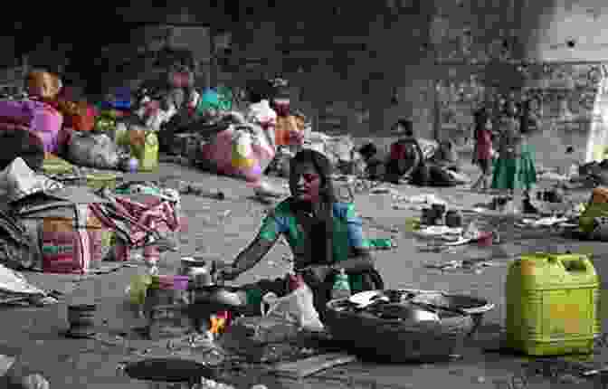 A Group Of People Struggling In Poverty In India. Looking Away: Inequality Prejudice And Indifference In New India