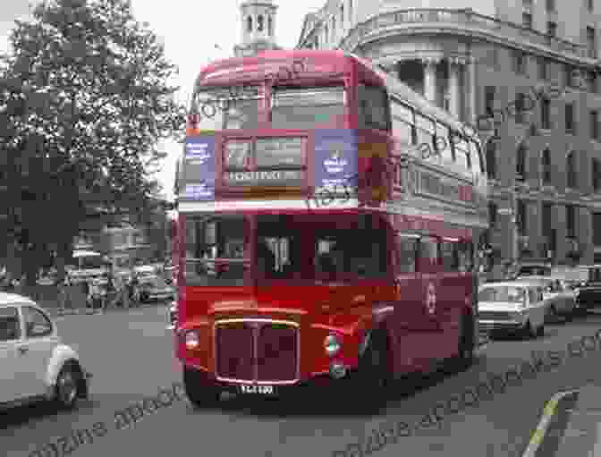 A Routemaster Bus Passing Through Trafalgar Square In The 1980s. London Routemasters In The Late 1970s And Early 1980s