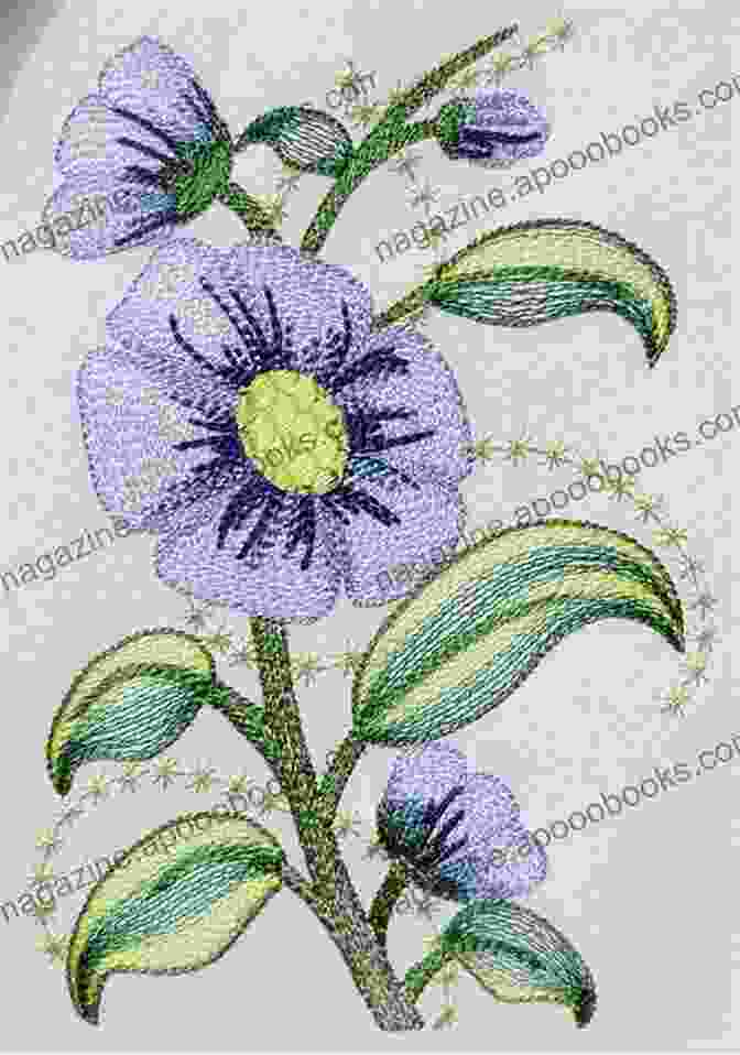 A Vibrant And Intricate Free Machine Embroidery Design On A Piece Of Fabric Free Machine Embroidery: To The Fascinating World Of Free Machine Embroidery