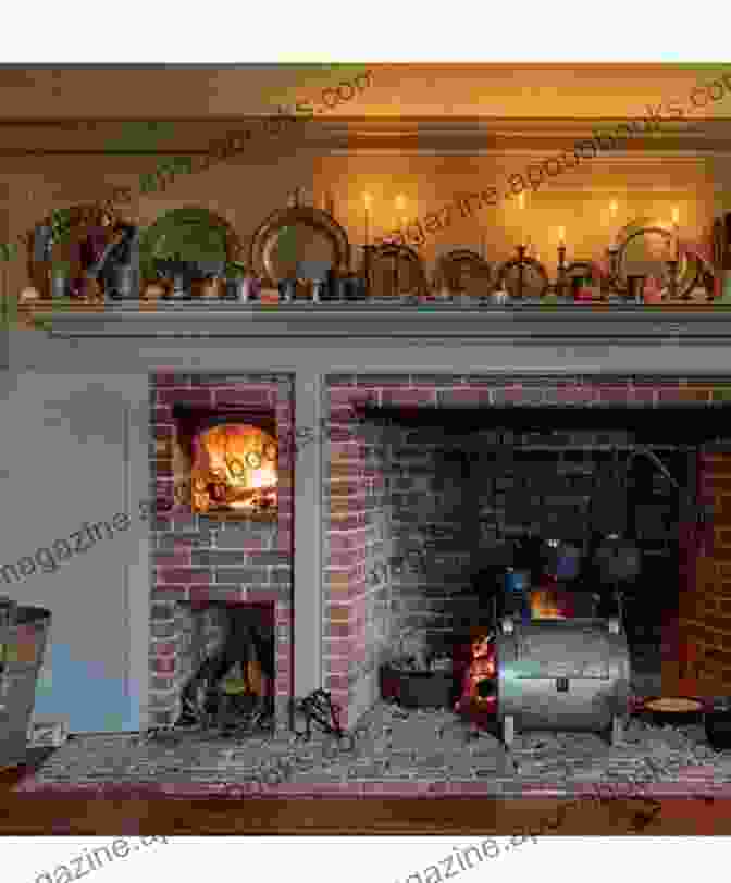 An Antique Fireplace In A Colonial New England Home, With A Warm Fire Crackling In Old New England The Romance Of A Colonial Fireside (Annotated)