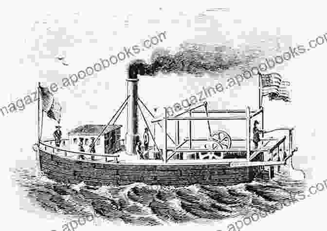 An Intricate Drawing Of An Early Steam Powered Steamboat, Showcasing Its Paddle Wheels And Smokestack Forbidden Worlds #79: And On Steam Navigation With An Appendix Of Patents And Parliamentary Papers Connected With T