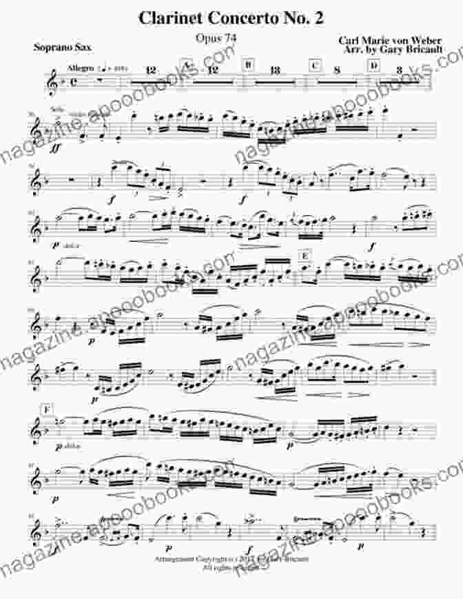 Clarinet Concerto No. 1 In E♭ Major, Op. 74 By Carl Maria Von Weber Clarinet Concerto No 2 Eb Major: Op 74 (Eulenburg Studienpartituren 1903)