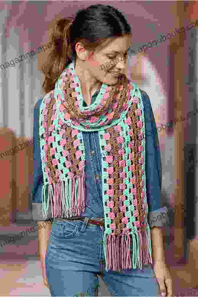 Image Of A Woman Wearing A Crochet Scarf Crochet: Beginner S Guide To Learn How To Crochet