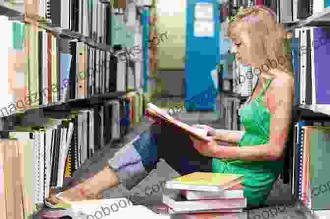 Priscilla Lee Sitting Alone In A Library, Lost In Thought, Surrounded By Books Wishbone Priscilla Lee